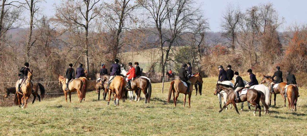 group of green spring valley fox hunters in field